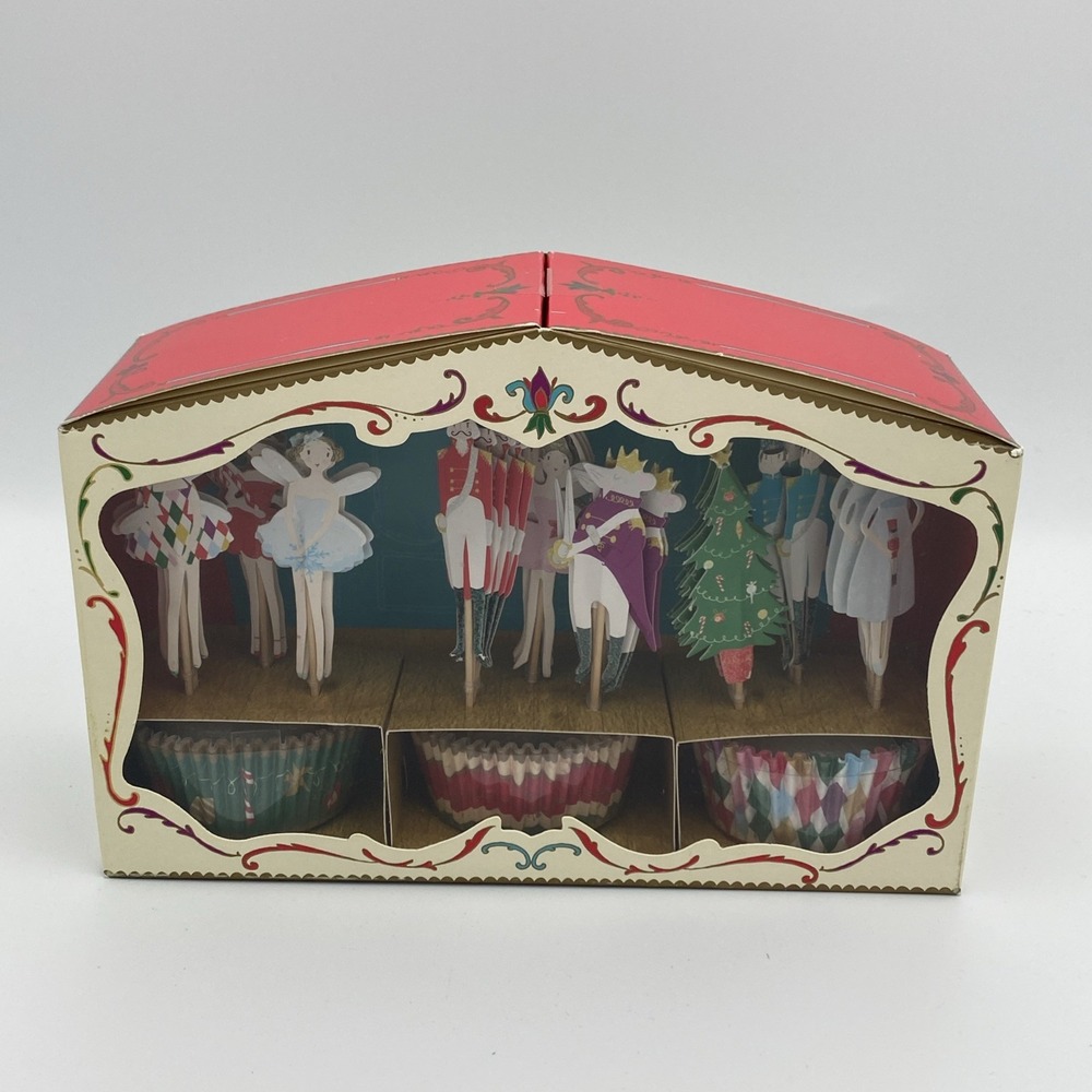 MERI MERI Nutcracker Ballet Christmas 36 Cupcake Cups &‎ 36 Toppers NIB New 2012